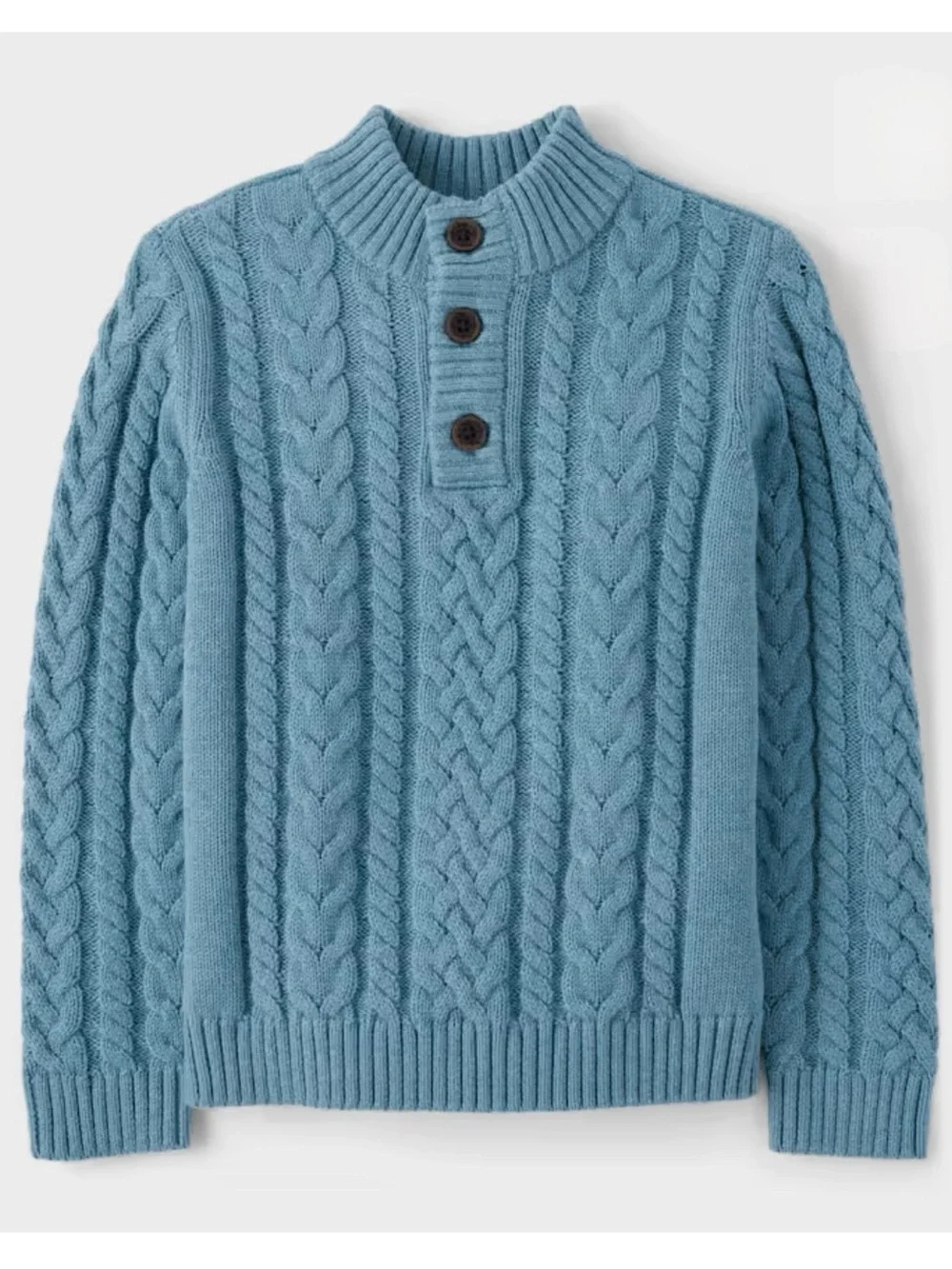 Gymboree Boys Blue Cable Knit Henley Sweater